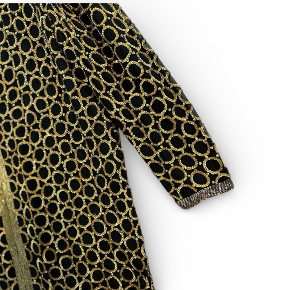 Nightline Della Fougali Pure Silk Embroidered Hand Beaded Vintage 90s Jacket - Picture 10 of 10